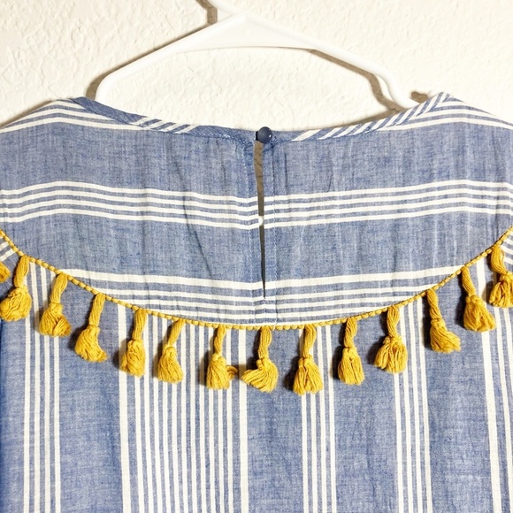 Anthro🔥SALE🔥 THML blue/white stripe dress with embroidered detail M - Picture 10 of 12